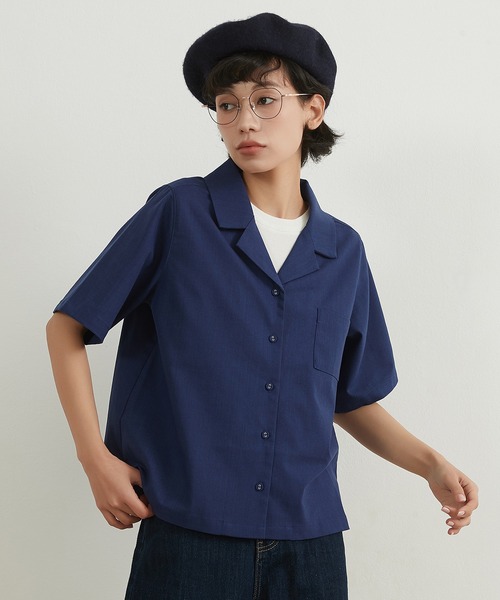 On One's Own(オンワンズオン)の「On One's Own リネンコットンキャンプカラーシャツ(シャツ/ブラウス・レディース・ブラック/サンドベージュ/ネイビー/テラコッタ・M/L)」の7枚目の写真