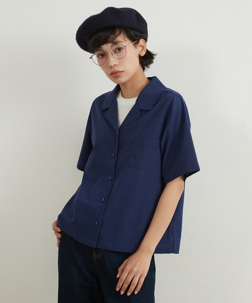 On One's Own(オンワンズオン)の「On One's Own リネンコットンキャンプカラーシャツ(シャツ/ブラウス・レディース・ブラック/サンドベージュ/ネイビー/テラコッタ・M/L)」の8枚目の写真
