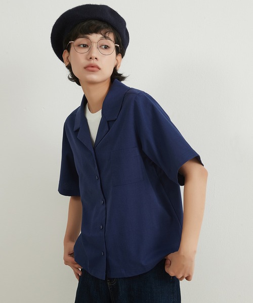 On One's Own(オンワンズオン)の「On One's Own リネンコットンキャンプカラーシャツ(シャツ/ブラウス・レディース・ブラック/サンドベージュ/ネイビー/テラコッタ・M/L)」の9枚目の写真