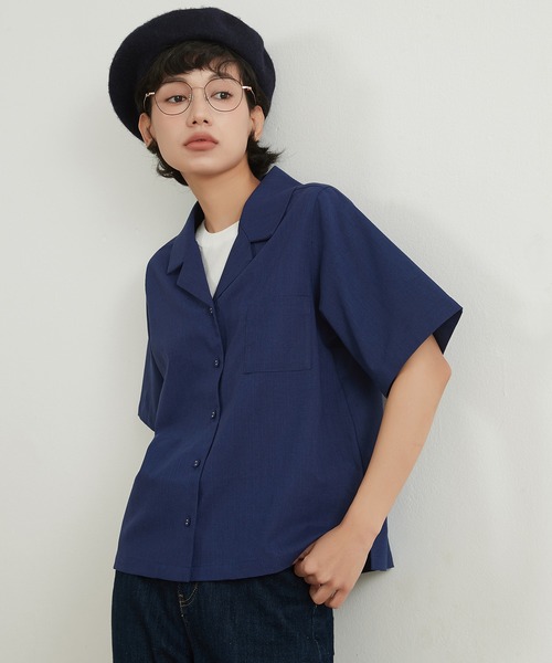 On One's Own(オンワンズオン)の「On One's Own リネンコットンキャンプカラーシャツ(シャツ/ブラウス・レディース・ブラック/サンドベージュ/ネイビー/テラコッタ・M/L)」の12枚目の写真