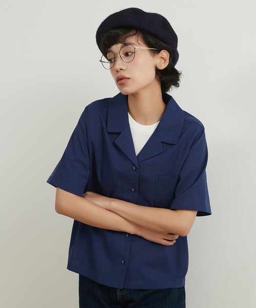On One's Own(オンワンズオン)の「On One's Own リネンコットンキャンプカラーシャツ(シャツ/ブラウス・レディース・ブラック/サンドベージュ/ネイビー/テラコッタ・M/L)」の14枚目の写真