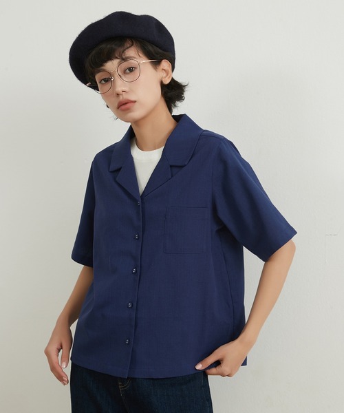 On One's Own(オンワンズオン)の「On One's Own リネンコットンキャンプカラーシャツ(シャツ/ブラウス・レディース・ブラック/サンドベージュ/ネイビー/テラコッタ・M/L)」の15枚目の写真