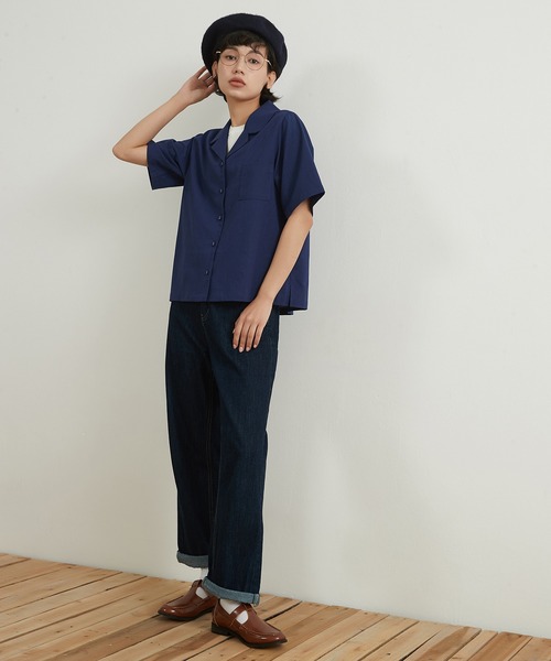 On One's Own(オンワンズオン)の「On One's Own リネンコットンキャンプカラーシャツ(シャツ/ブラウス・レディース・ブラック/サンドベージュ/ネイビー/テラコッタ・M/L)」の17枚目の写真