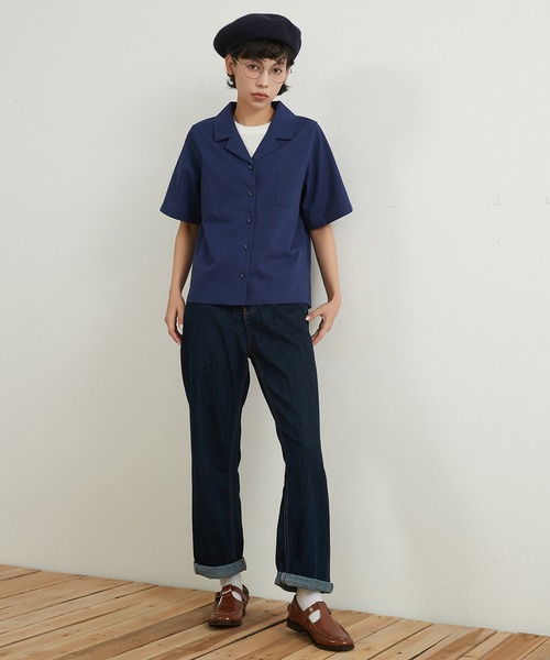 On One's Own(オンワンズオン)の「On One's Own リネンコットンキャンプカラーシャツ(シャツ/ブラウス・レディース・ブラック/サンドベージュ/ネイビー/テラコッタ・M/L)」の19枚目の写真