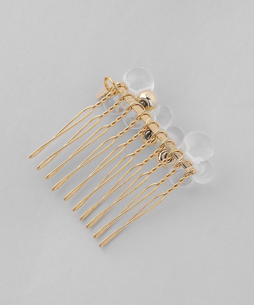 セール】クリア×メタルスフィアコーム（その他ヘアアクセサリー