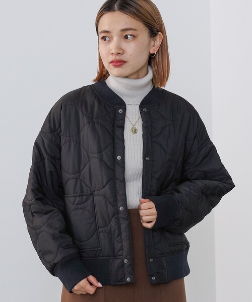 ★7W5 BEAMS リバーシブルMA-1 キルティングジャケット　紺　黒　古着 中古・古着通販】WILD THINGS (ワイルドシングス) BEAMS (ビームス