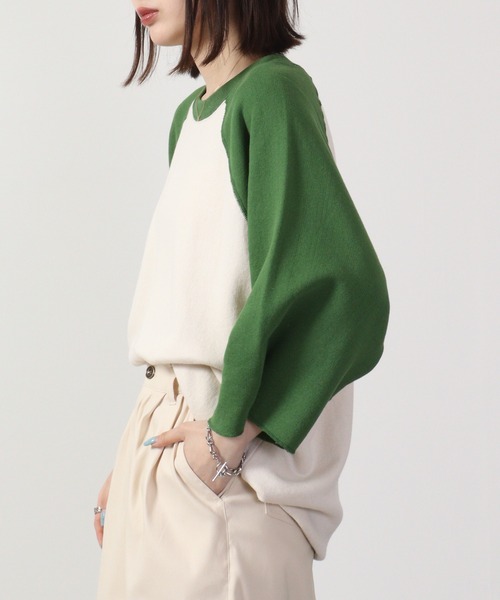 JEMORGAN(ジェーイーモーガン)の「JEMORGAN 柔編み裏毛 5分袖クレリックラグランクルー(Tシャツ/カットソー・メンズ・マスタード/サックスブルー/グリーン/チャコール・L/M)」の18枚目の写真