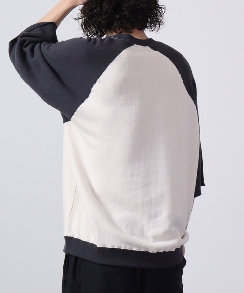JEMORGAN(ジェーイーモーガン)の「JEMORGAN 柔編み裏毛 5分袖クレリックラグランクルー(Tシャツ/カットソー・メンズ・マスタード/サックスブルー/グリーン/チャコール・L/M)」の10枚目の写真
