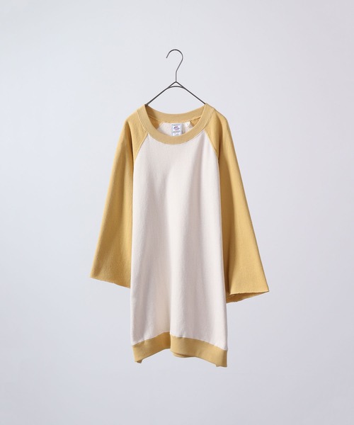 JEMORGAN(ジェーイーモーガン)の「JEMORGAN 柔編み裏毛 5分袖クレリックラグランクルー(Tシャツ/カットソー・メンズ・マスタード/サックスブルー/グリーン/チャコール・L/M)」の15枚目の写真