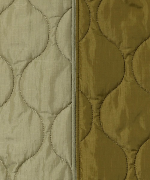 yuw（ユウ）の「リバーシブルバイカラーキルティングコート　970751（ナイロンジャケット・レディース・カーキ/ネイビー・FREE）」の11枚目の写真