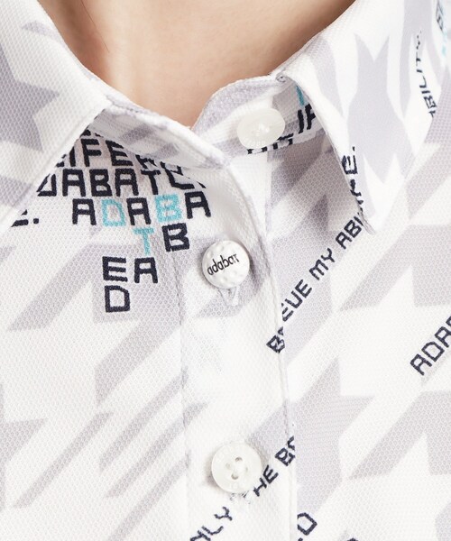 adabat（アダバット）の「◆【UVカット/吸水速乾/遮熱】千鳥デザイン 長袖ポロシャツ（ポロシャツ・レディース・サックスブルー系/ライトグレー系/ホワイト系1・38/42/40/36）」の18枚目の写真