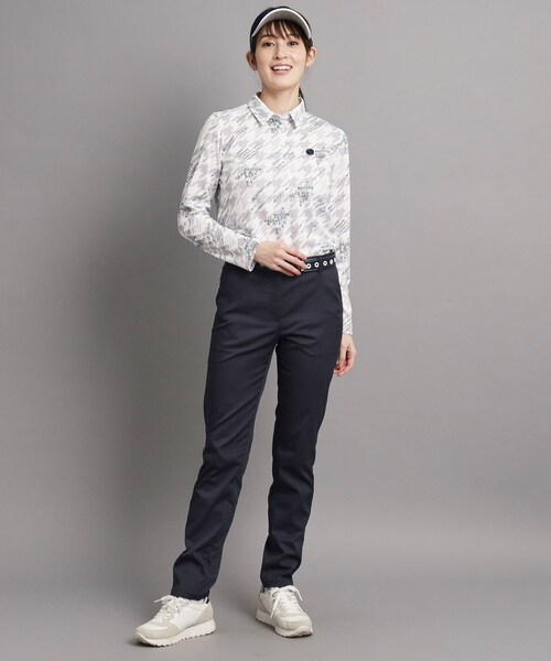 adabat（アダバット）の「◆【UVカット/吸水速乾/遮熱】千鳥デザイン 長袖ポロシャツ（ポロシャツ・レディース・サックスブルー系/ライトグレー系/ホワイト系1・38/42/40/36）」の12枚目の写真