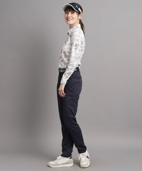 adabat（アダバット）の「◆【UVカット/吸水速乾/遮熱】千鳥デザイン 長袖ポロシャツ（ポロシャツ・レディース・サックスブルー系/ライトグレー系/ホワイト系1・38/42/40/36）」の11枚目の写真