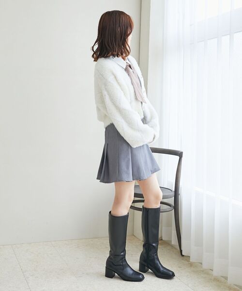 MAJESTIC LEGON（マジェスティックレゴン）の「ダイヤ柄シャギーニットカーディガン（カーディガン/ボレロ・レディース・アイボリー/ピンク/チャコールグレー/グレー/クリーム・MEDIUM）」の12枚目の写真