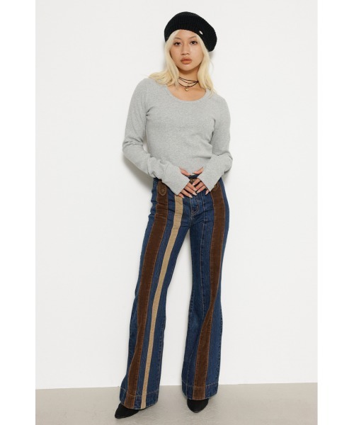 LAGUA GEM(ラグアジェム)の「【追加生産】LAGUA LOGO リブトップス 23A(Tシャツ/カットソー・レディース・チャコールグレー/ネイビー/ホワイト/カーキ/杢グレー・FREE)」の8枚目の写真