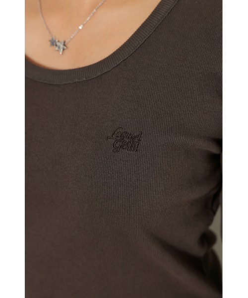 LAGUA GEM(ラグアジェム)の「【追加生産】LAGUA LOGO リブトップス 23A(Tシャツ/カットソー・レディース・チャコールグレー/ネイビー/ホワイト/カーキ/杢グレー・FREE)」の14枚目の写真