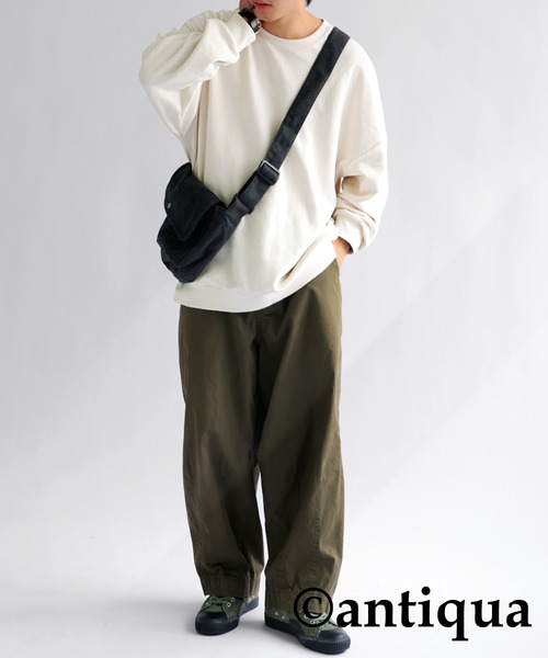 antiqua(アンティカ)の「綿100%裏毛プルオーバー(スウェット・レディース・ネイビー/グレー/アイボリー/レッド/パープル/ブラック/グリーン・L/XL/M/L)」の13枚目の写真