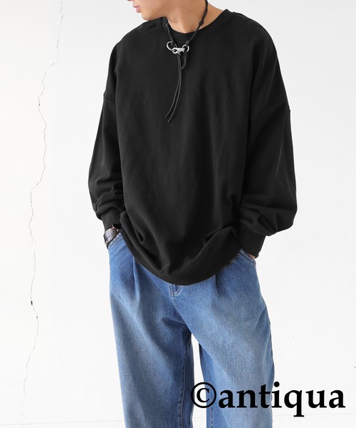 antiqua(アンティカ)の「綿100%裏毛プルオーバー(スウェット・レディース・ネイビー/グレー/アイボリー/レッド/パープル/ブラック/グリーン・L/XL/M/L)」の19枚目の写真