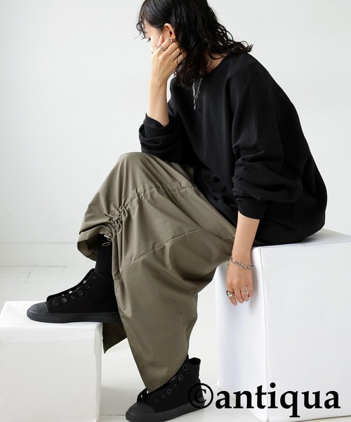 antiqua(アンティカ)の「綿100%裏毛プルオーバー(スウェット・レディース・ネイビー/グレー/アイボリー/レッド/パープル/ブラック/グリーン・L/XL/M/L)」の18枚目の写真