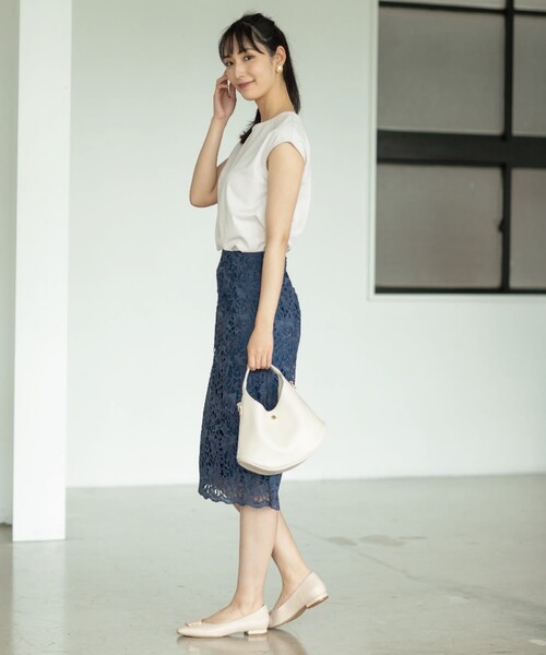 index（インデックス）の「◆≪新色追加≫ボタニカルレースタイトスカート【洗濯機洗い可】（スカート・レディース・チャコールグレー/ブルー/ライトグレー系4/ピンク系・36/38/40/42）」の9枚目の写真