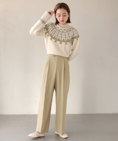 CLEIO(クレイオ)の「【CLEIO】フェアアイル柄ニット(ニット/セーター・レディース・アイボリー/カーキ/ベージュ・FREE)」の18枚目の写真