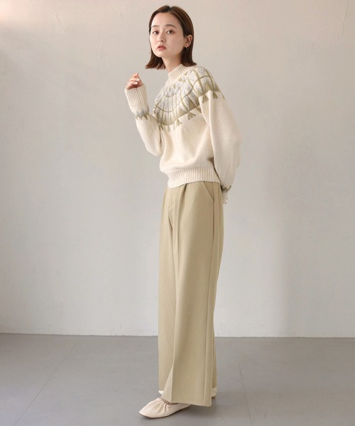 CLEIO(クレイオ)の「【CLEIO】フェアアイル柄ニット(ニット/セーター・レディース・アイボリー/カーキ/ベージュ・FREE)」の11枚目の写真