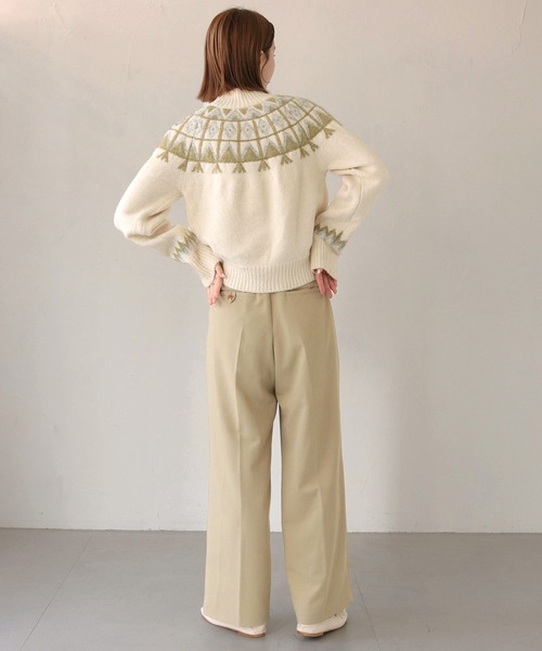 CLEIO(クレイオ)の「【CLEIO】フェアアイル柄ニット(ニット/セーター・レディース・アイボリー/カーキ/ベージュ・FREE)」の14枚目の写真