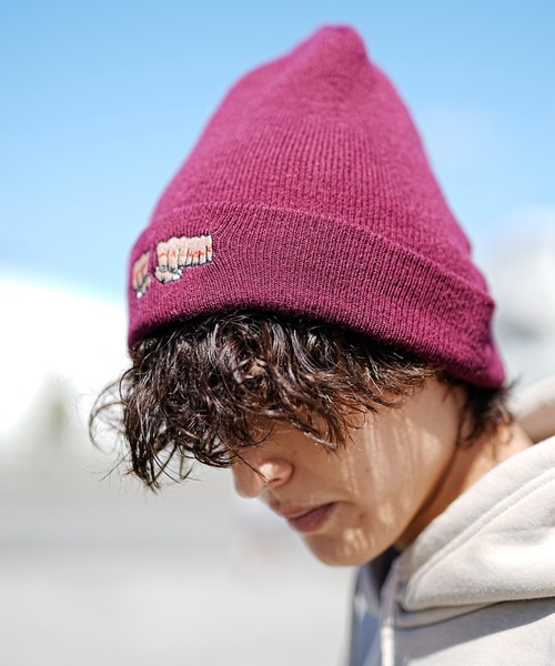 TOY　MACHINE（トイ　マシーン）の「TOY MACHINE/トイマシーン ビーニー 2WAY ロゴニット 234045001（ニットキャップ/ビーニー・メンズ・ライトパープル/ブラック系その他3/ブラック系その他2/ブラック系その他/バーガンディー・FREE）」の15枚目の写真