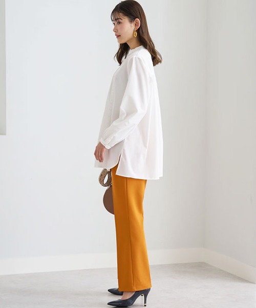 BELLUNA（ベルーナ）の「ピンタック＆華やかレースシャツチュニック（チュニック・レディース・ライム/オフホワイト/チャコール/ワイン・X-LARGE/LARGE/MEDIUM）」の9枚目の写真