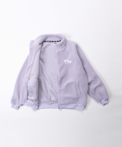 FILA(フィラ)の「FILA フィラ ワンポイント デザイン ロゴ 刺繍 長袖 フルジップ ボア フリース スタンドジャケット(ブルゾン・レディース・チャコール/アイボリー/パープル・LL/M/L)」の20枚目の写真