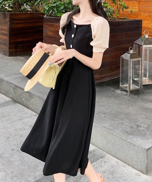 Dewlily(デューリリー)の「パフスリーブワンピース(ワンピース・レディース・ブラック・XL/M/L)」の5枚目の写真