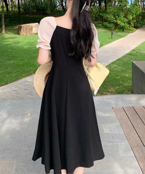 Dewlily(デューリリー)の「パフスリーブワンピース(ワンピース・レディース・ブラック・XL/M/L)」の8枚目の写真