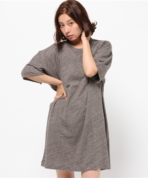 CIAOPANIC（チャオパニック）の「【Ciaopanic】　粗挽き杢ワンピース（ワンピース・レディース・チャコールグレー/グレー/アイボリー・FREE）」の3枚目の写真