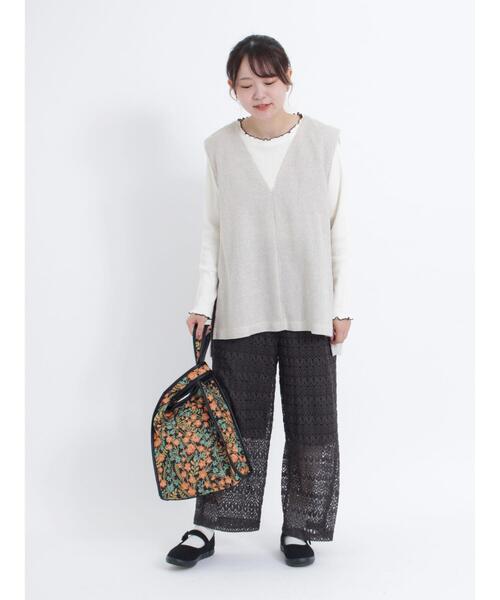 Samansa Mos2(サマンサ モスモス)の「ゴブランマルシェバッグ(ハンドバッグ・レディース・ベージュ/ブラック・F)」の14枚目の写真