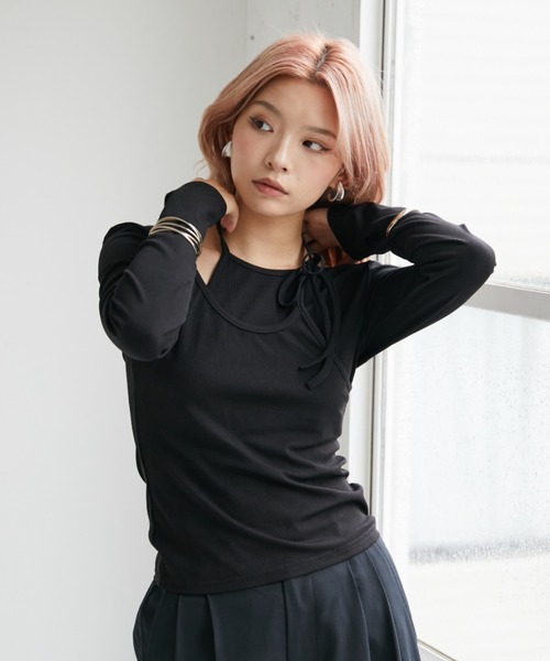 WEB限定カラー NECK STRAP ネックストラップトップス（Tシャツ/カットソー TOPS トップス
