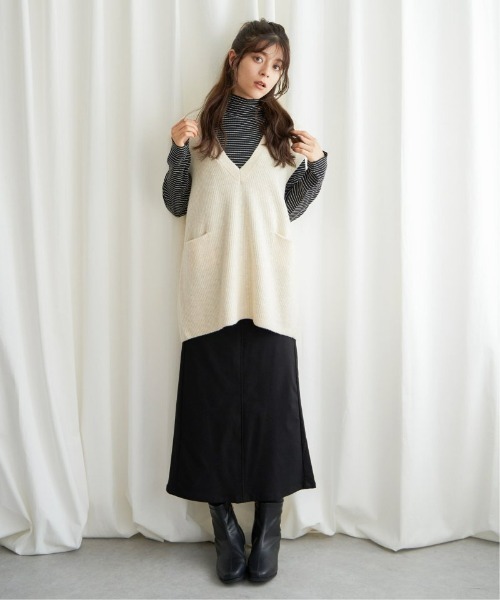 LBC(エルビーシー)の「ラクぬくIラインスカート(スカート・レディース・オフホワイト/ブラック/ネイビー・M/L)」の15枚目の写真