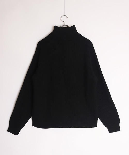 WESTSEA(ウエストシー)の「オーバーサイズ ハーフジップ ハイネック 長袖(ニット/セーター・メンズ・グレー/オフホワイト/ブラック/チャコール・M/L)」の9枚目の写真