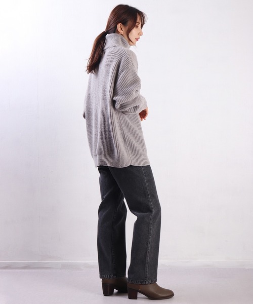 WESTSEA(ウエストシー)の「オーバーサイズ ハーフジップ ハイネック 長袖(ニット/セーター・メンズ・グレー/オフホワイト/ブラック/チャコール・M/L)」の19枚目の写真