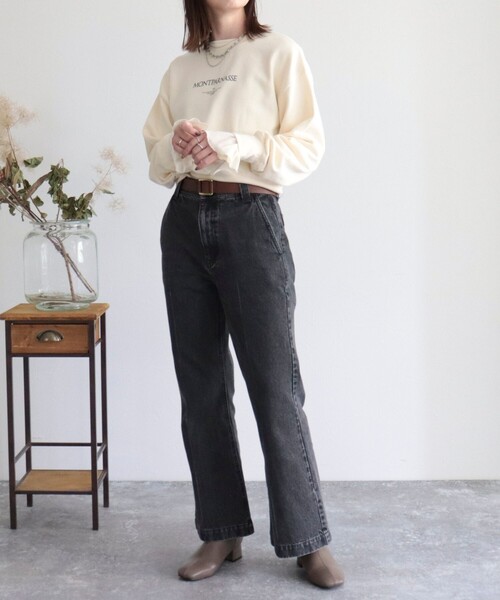 fredy emue（フレディエミュ）の「ちびロゴ裏毛プルオーバー（スウェット・レディース・チャコールグレー/アイボリー/ベビーピンク・38）」の22枚目の写真