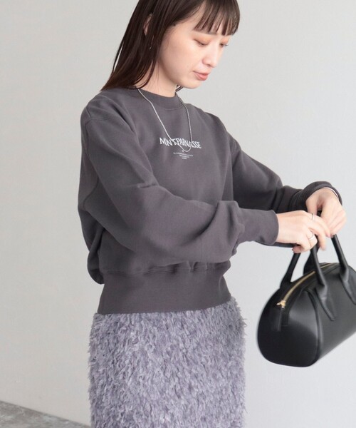 fredy emue（フレディエミュ）の「ちびロゴ裏毛プルオーバー（スウェット・レディース・チャコールグレー/アイボリー/ベビーピンク・38）」の4枚目の写真