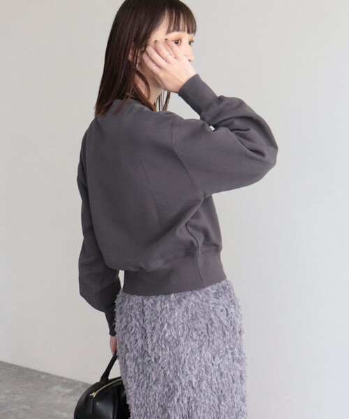 fredy emue（フレディエミュ）の「ちびロゴ裏毛プルオーバー（スウェット・レディース・チャコールグレー/アイボリー/ベビーピンク・38）」の8枚目の写真