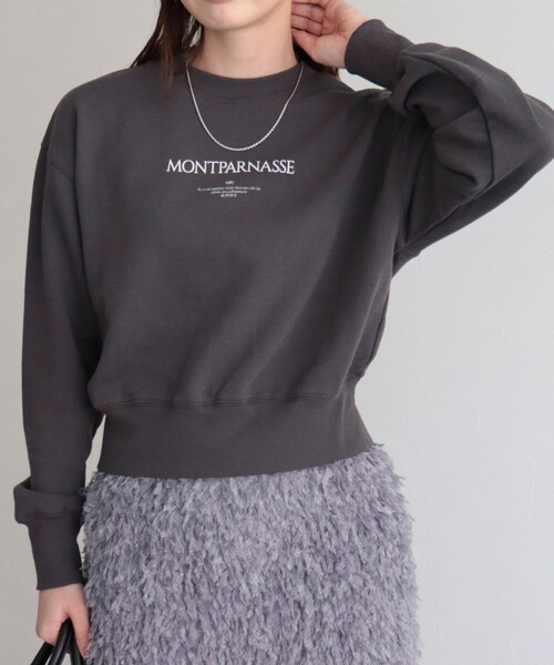 fredy emue（フレディエミュ）の「ちびロゴ裏毛プルオーバー（スウェット・レディース・チャコールグレー/アイボリー/ベビーピンク・38）」の9枚目の写真