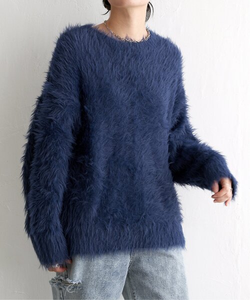 VENCEEXCHANGE（ヴァンスエクスチェンジ）の「フェイクフェザー天竺プルオーバー（ニット/セーター・レディース・ネイビー/チャコールグレー/グレー/イエロー/ホワイト・FREE）」の6枚目の写真