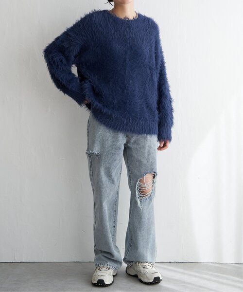 VENCEEXCHANGE（ヴァンスエクスチェンジ）の「フェイクフェザー天竺プルオーバー（ニット/セーター・レディース・ネイビー/チャコールグレー/グレー/イエロー/ホワイト・FREE）」の8枚目の写真