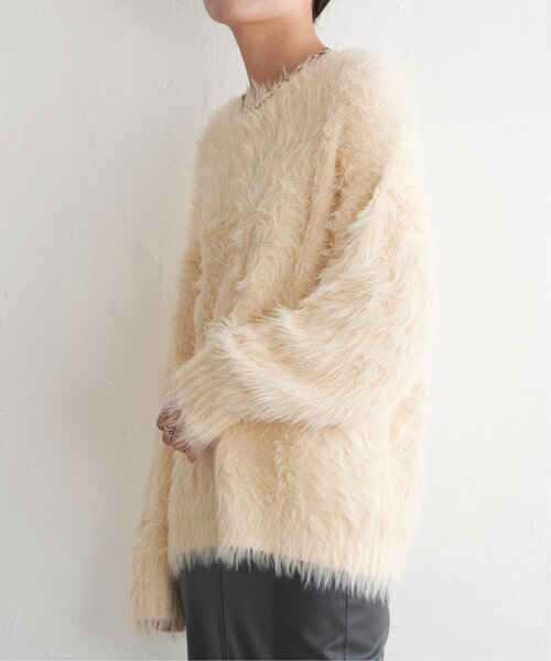 VENCEEXCHANGE（ヴァンスエクスチェンジ）の「フェイクフェザー天竺プルオーバー（ニット/セーター・レディース・ネイビー/チャコールグレー/グレー/イエロー/ホワイト・FREE）」の22枚目の写真