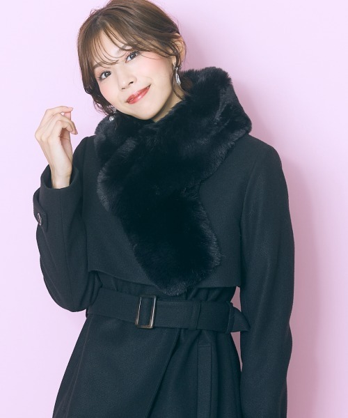 marun(マルン)の「<大きいサイズ> 2wayカラーロングコート marun(チェスターコート・レディース・ブラック/スモークピンク・L/LL/3L/4L/5L)」の4枚目の写真