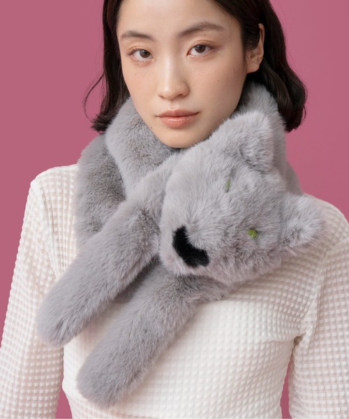 Casselini（キャセリーニ）の「Casselini(キャセリーニ)フェイクフォックスマフラー（マフラー・レディース・ブラウン/グレー/ブラック・FREE）」の10枚目の写真