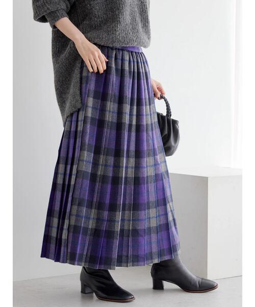AMERICAN HOLIC(アメリカンホリック)の「【WEB限定】チェックプリーツスカート(スカート・レディース・イエロー/パープル・M/L)」の6枚目の写真