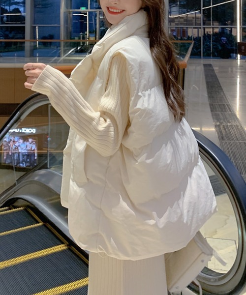 【セール】■lamusant(リラミュゾン)■ スタンドカラーボリューム中綿ベスト フェイクダウン オーバーサイズ（ダウンベスト）｜Lilamusant（リラミュゾン）