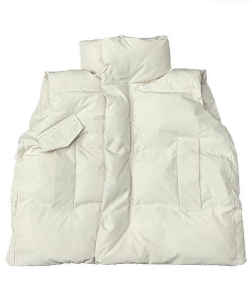 【セール】■lamusant(リラミュゾン)■ スタンドカラーボリューム中綿ベスト フェイクダウン オーバーサイズ（ダウンベスト）｜Lilamusant（リラミュゾン）